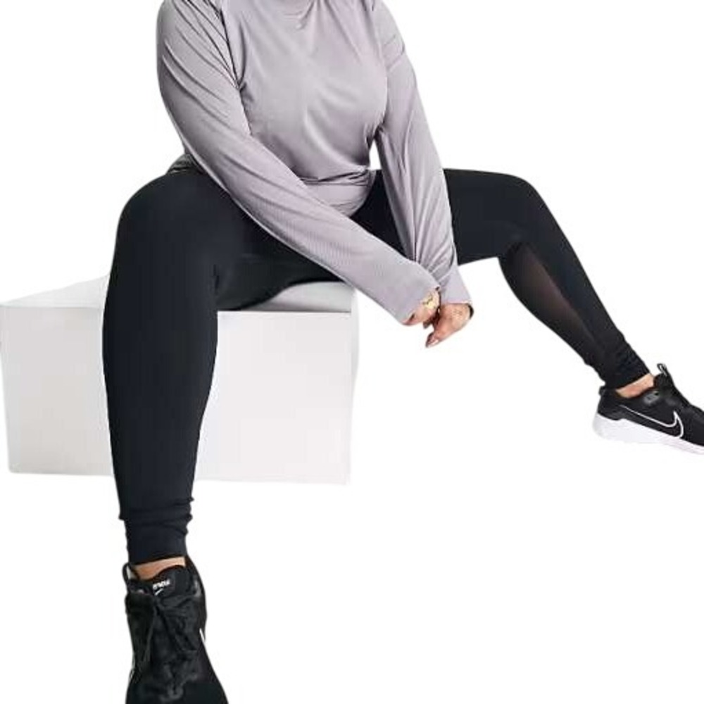 ASOS 4505 High Rise Black Pocket Leggings Mesh Panel Activewear Size‎ 10